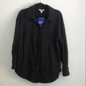 NWT Joy Lab Womens Jacket Size Small Black Button Up Sweater Timeless Loose Fit